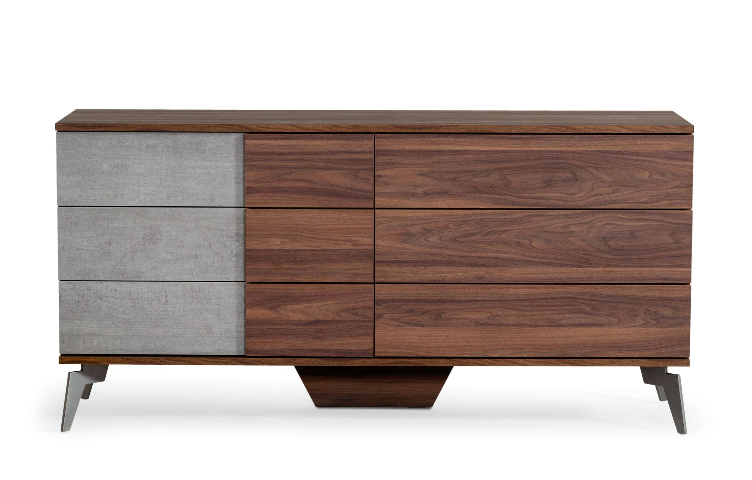 Nova Domus Palermo - Modern Italian Faux Concrete & Walnut Dresser-Dresser-VIG-Wall2Wall Furnishings