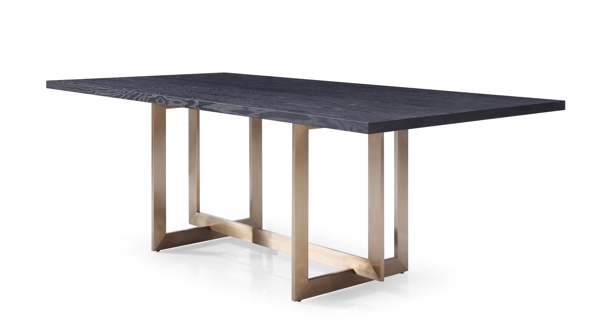 Modrest Pike - Modern Black Ash & Brass Dining Table-Dining Table-VIG-Wall2Wall Furnishings