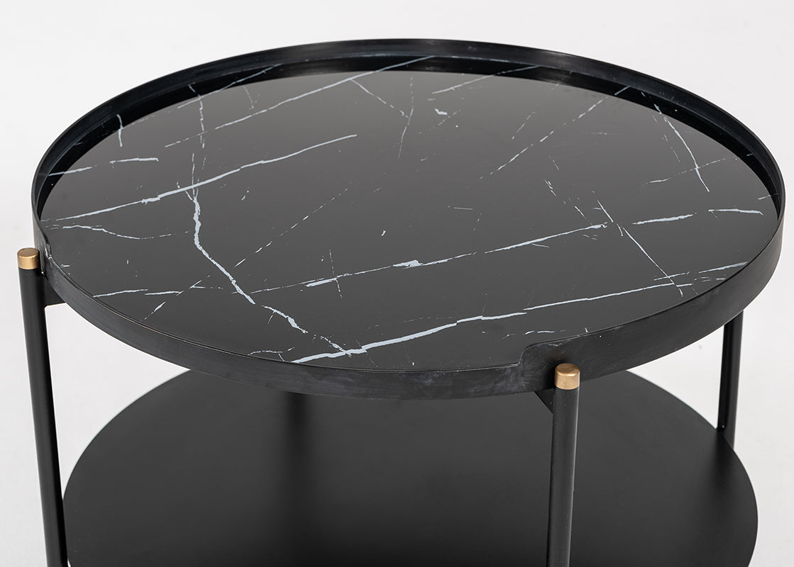 Modrest Randal Modern Round Black Metal Coffee Table-Coffee Table-VIG-Wall2Wall Furnishings