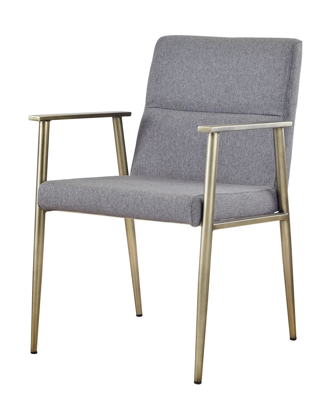 Modrest Sabri - Contemporary Grey & Antique Brass Arm Dining Chair-Dining Chair-VIG-Wall2Wall Furnishings