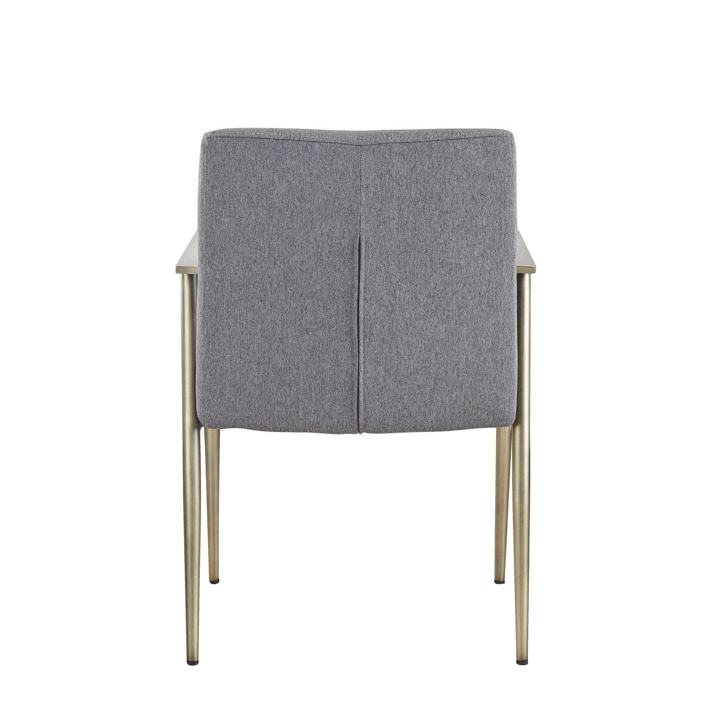 Modrest Sabri - Contemporary Grey & Antique Brass Arm Dining Chair-Dining Chair-VIG-Wall2Wall Furnishings
