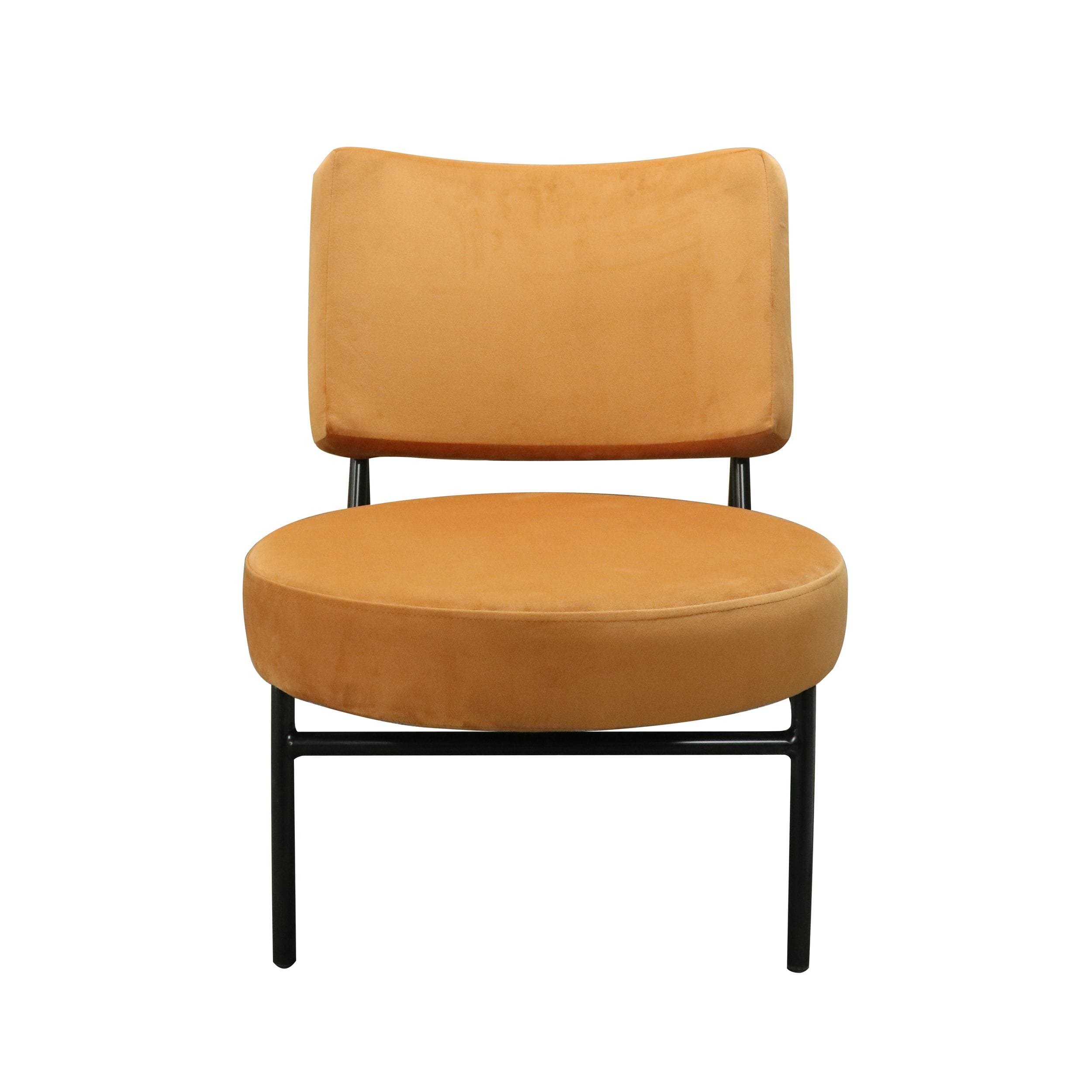 Modrest Sami - Modern Orange Velvet Accent Chair-Lounge Chair-VIG-Wall2Wall Furnishings