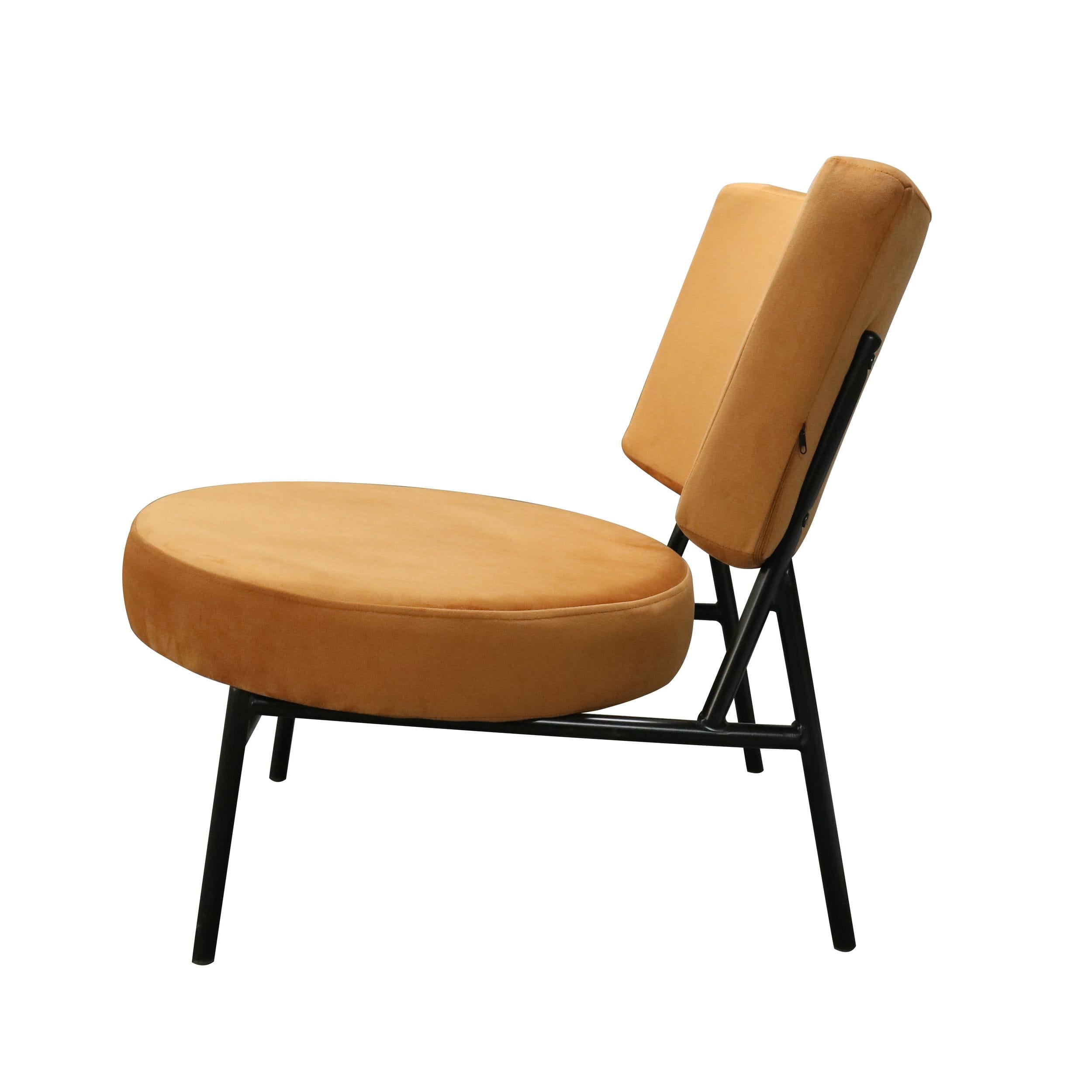 Modrest Sami - Modern Orange Velvet Accent Chair-Lounge Chair-VIG-Wall2Wall Furnishings