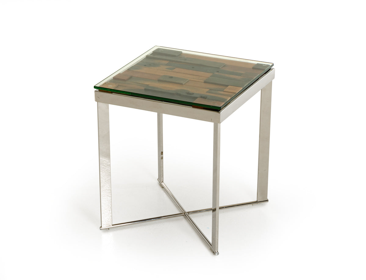 Modrest Santiago Modern Rectangular Wood Mosaic End Table-End Table-VIG-Wall2Wall Furnishings
