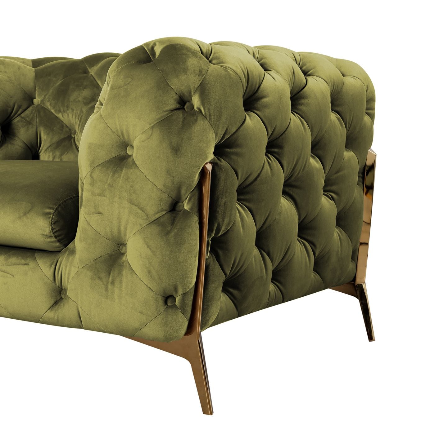 Divani Casa Sheila - Transitional Green Fabric Chair-Lounge Chair-VIG-Wall2Wall Furnishings