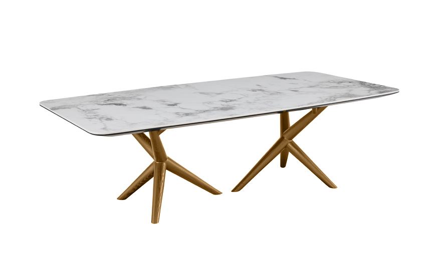Modrest Stetson - Mid Century Walnut + Ceramic Coffee Table-Coffee Table-VIG-Wall2Wall Furnishings