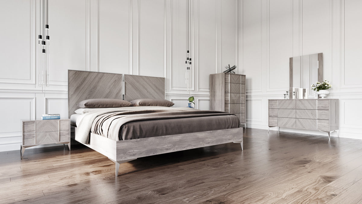 Nova Domus Alexa Italian Modern Grey Bed-Bed-VIG-Wall2Wall Furnishings