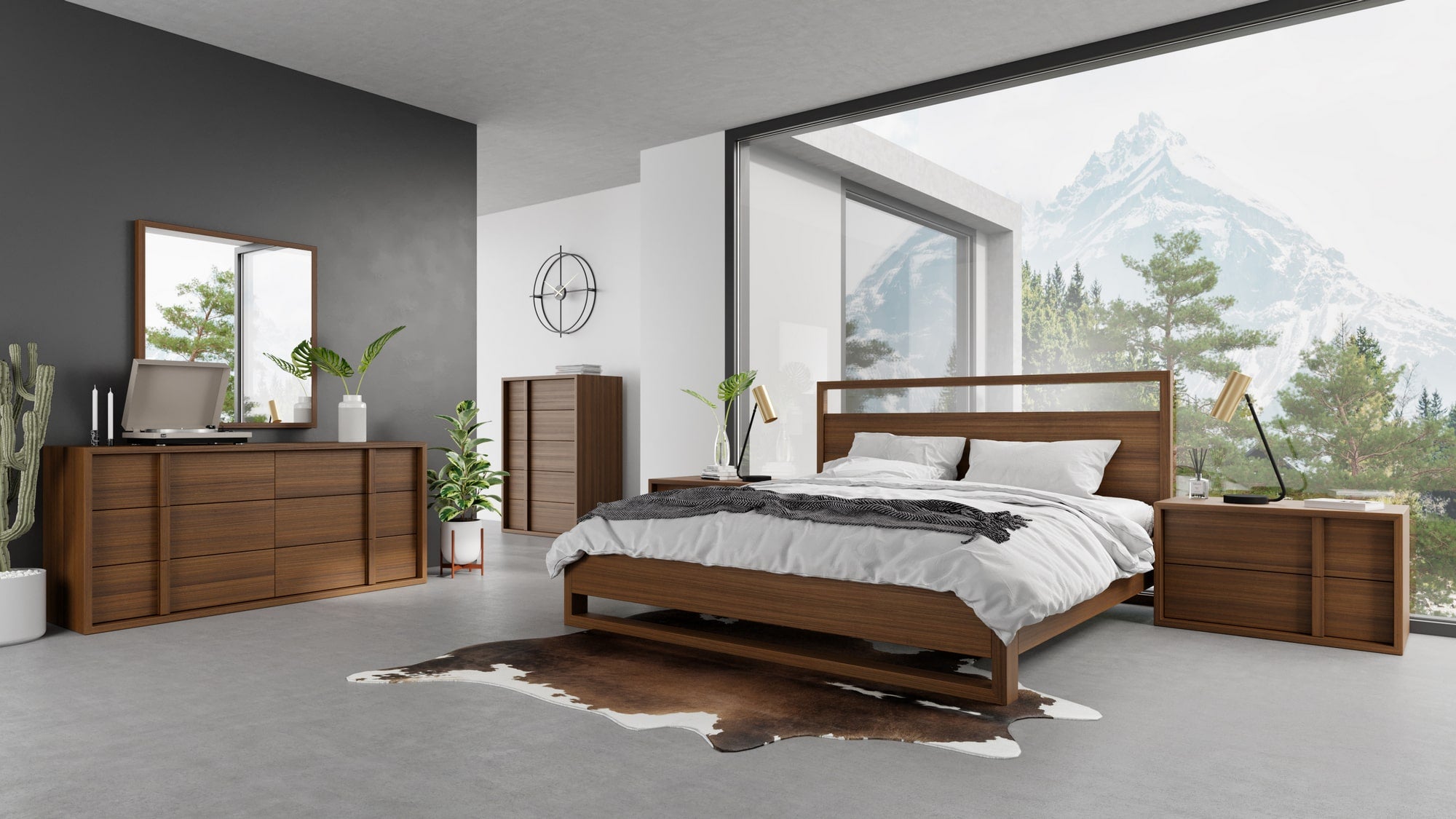 Nova Domus Berlin - Modern Walnut Bed-Bed-VIG-Wall2Wall Furnishings