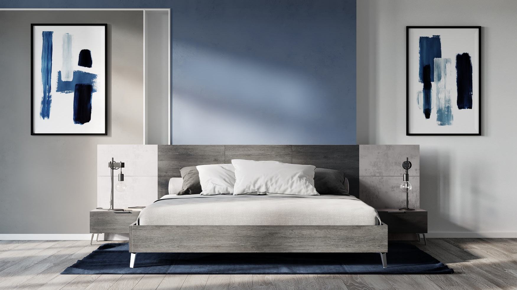 Nova Domus Bronx Italian Modern Faux Concrete & Grey Bed-Bed-VIG-Wall2Wall Furnishings