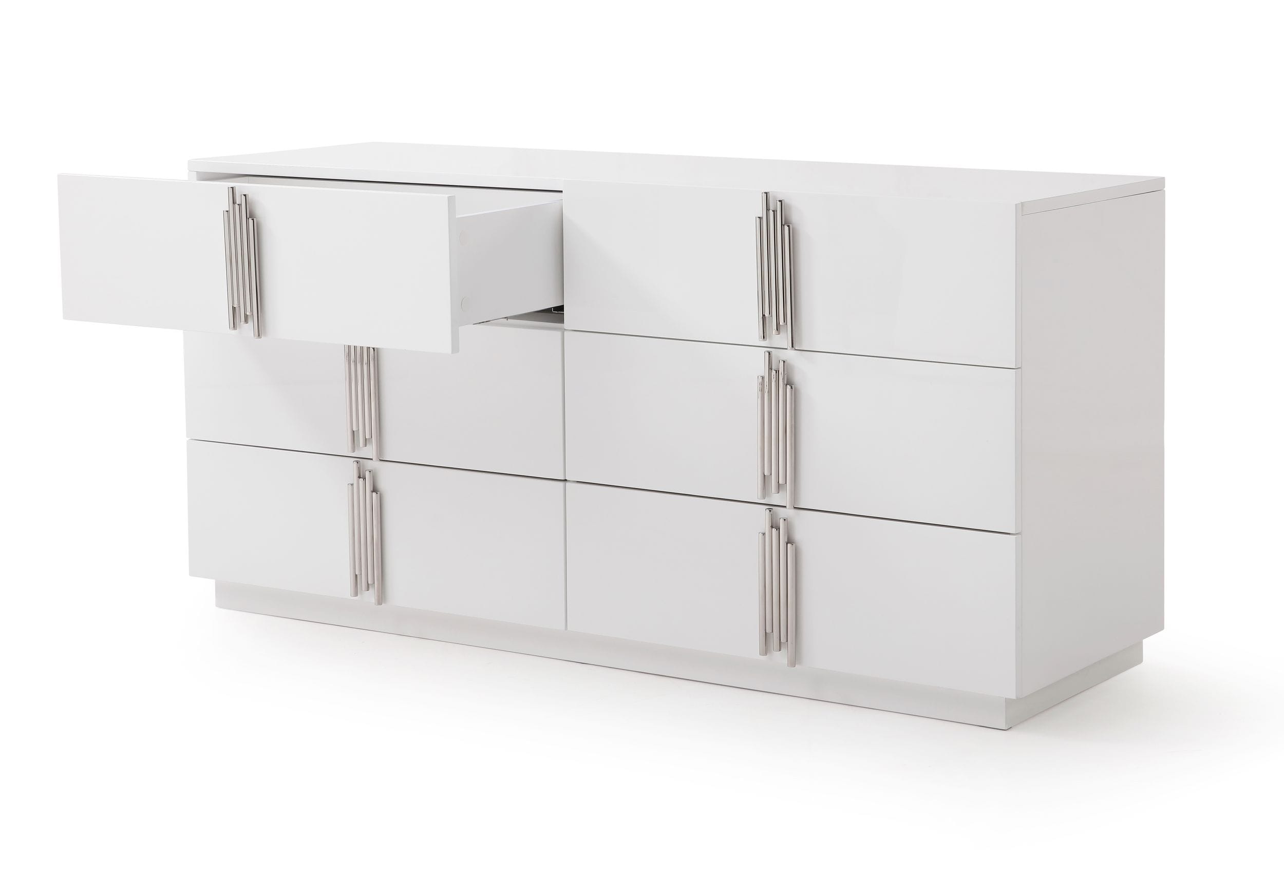 Modrest Token - Modern White & Stainless Steel Dresser-Dresser-VIG-Wall2Wall Furnishings
