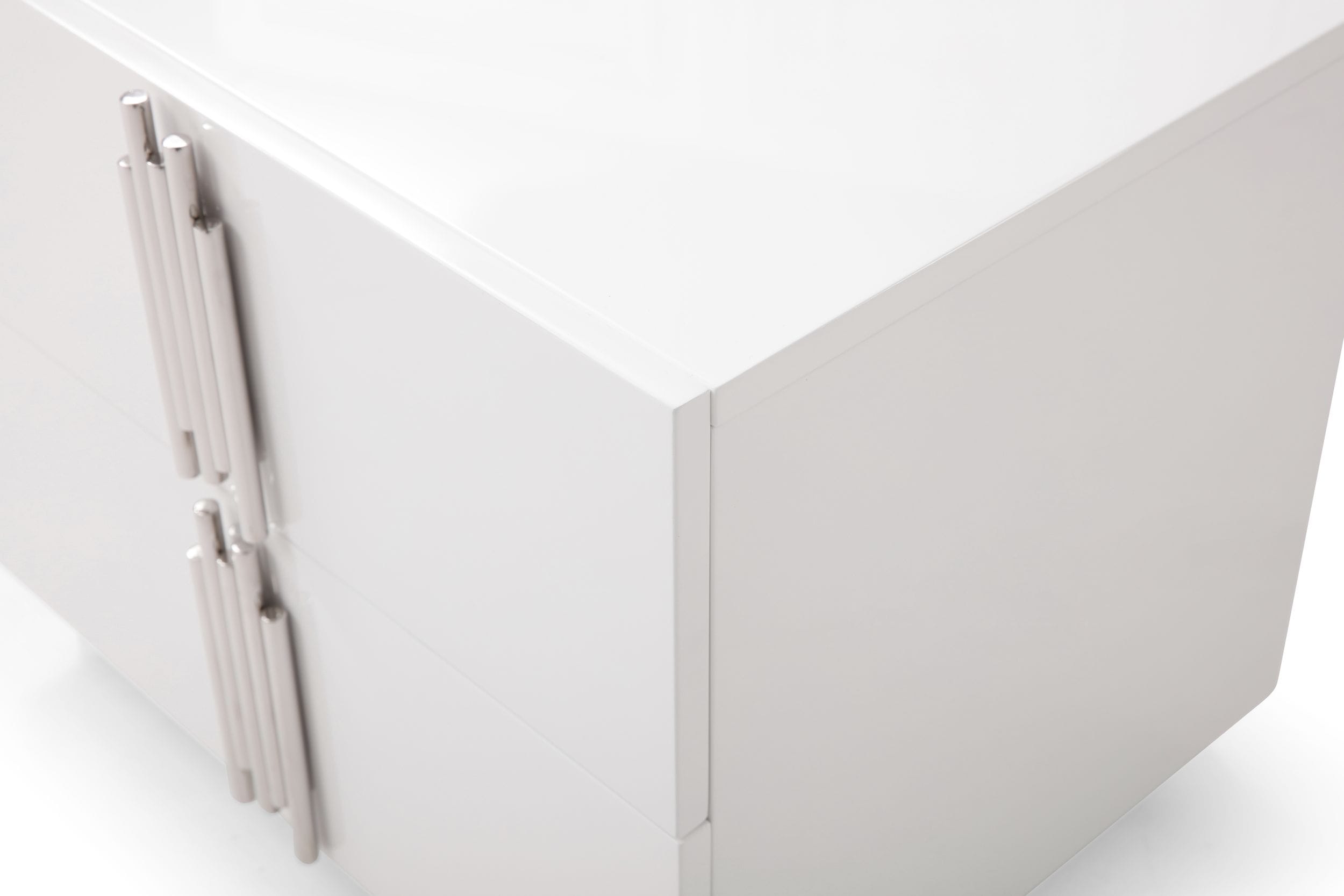 Modrest Token - Modern White & Stainless Steel Dresser-Dresser-VIG-Wall2Wall Furnishings