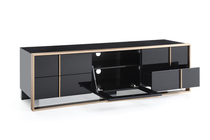 Nova Domus Cartier Modern Black & Rosegold TV Stand-TV Stand-VIG-Wall2Wall Furnishings