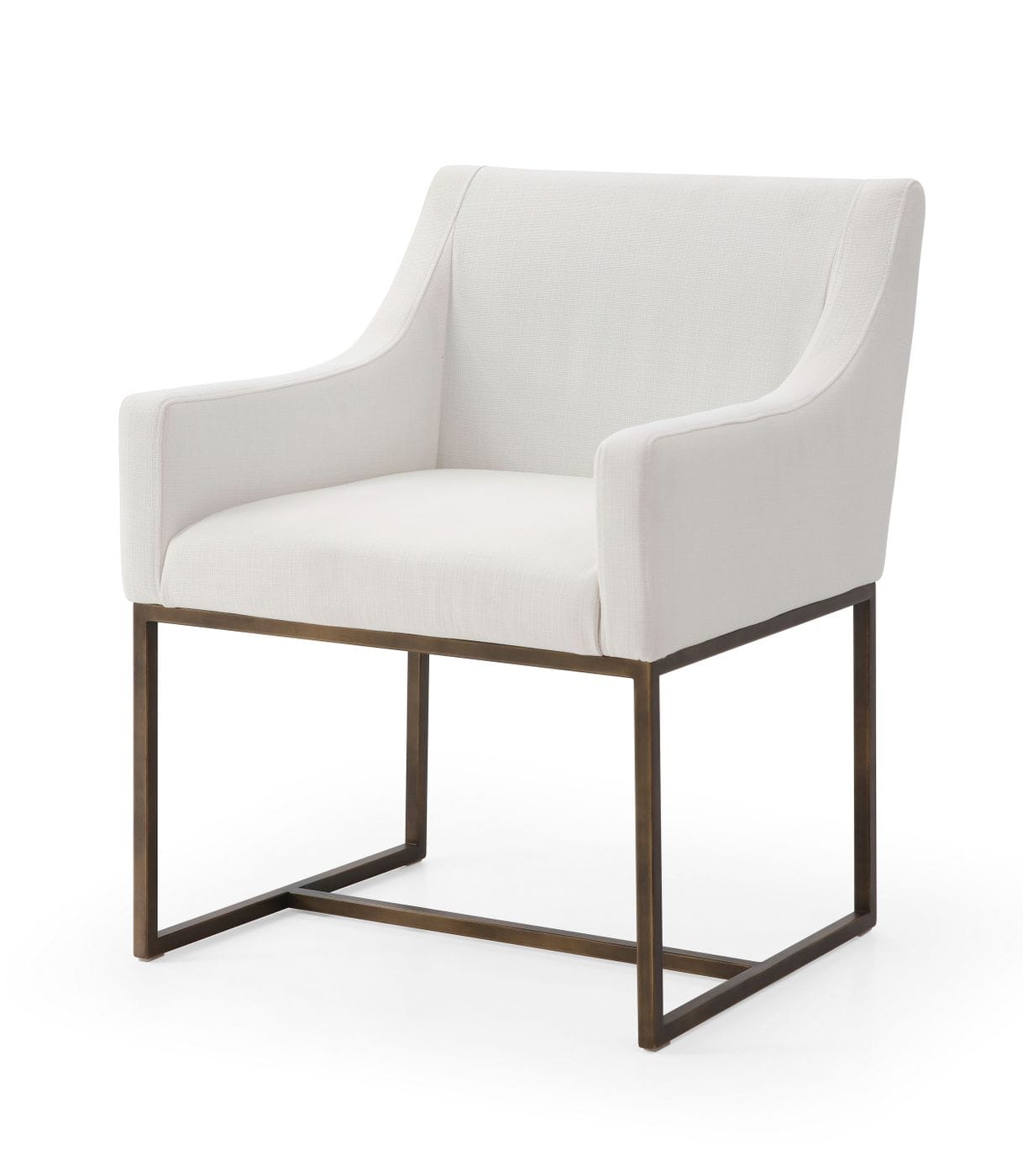 Modrest Elijah - Modern Off White & Copper Antique Brass Dining Chair-Dining Chair-VIG-Wall2Wall Furnishings