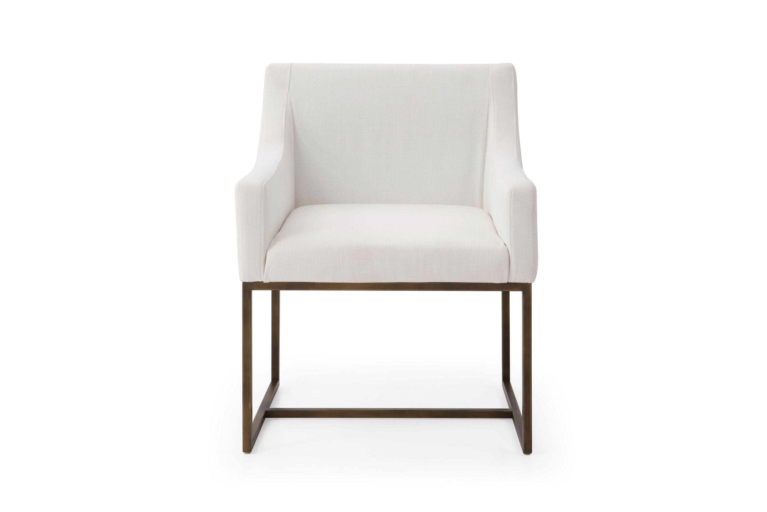 Modrest Elijah - Modern Off White & Copper Antique Brass Dining Chair-Dining Chair-VIG-Wall2Wall Furnishings