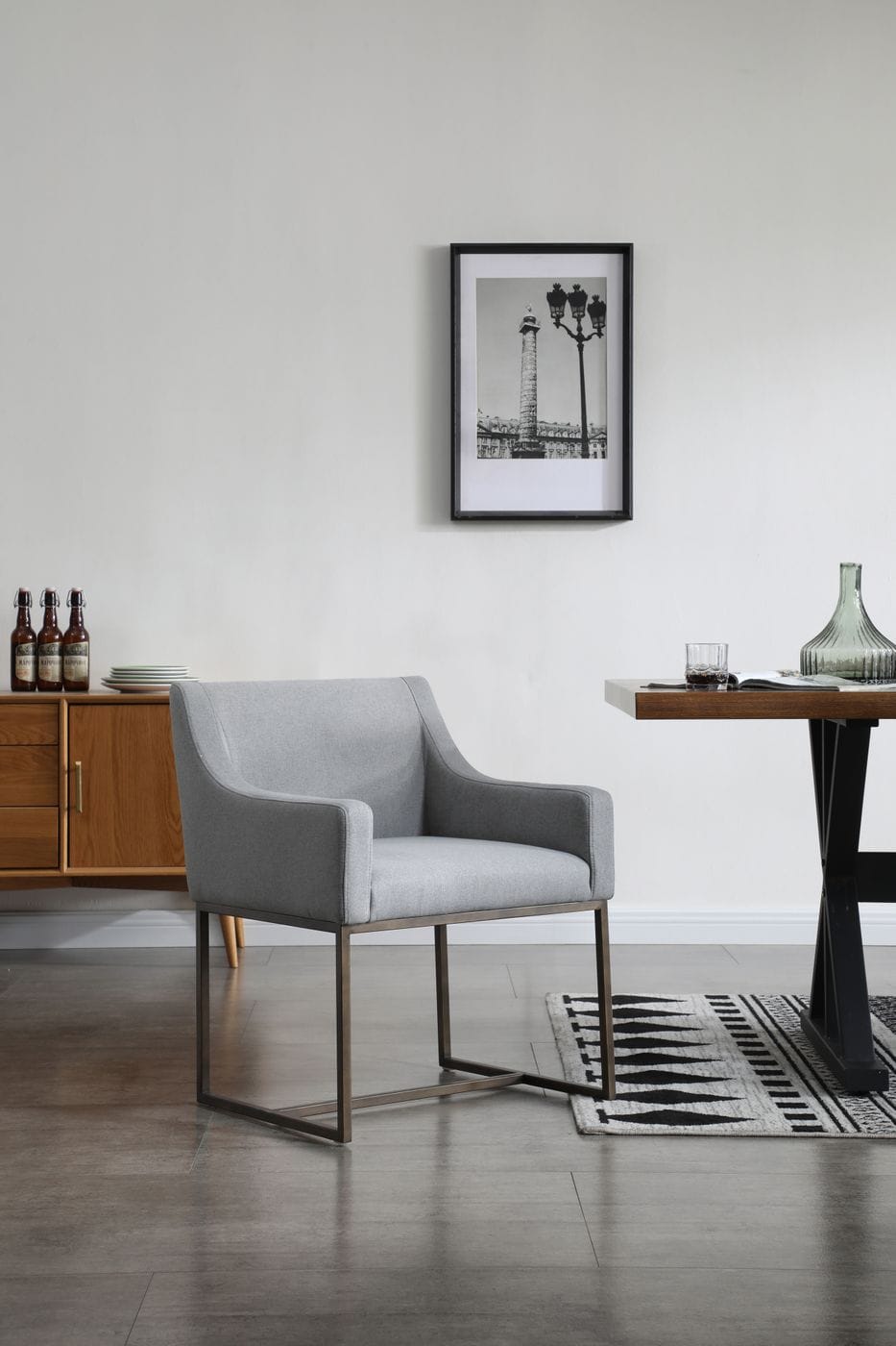 Modrest Elijah - Modern Grey & Copper Antique Brass Dining Chair-Dining Chair-VIG-Wall2Wall Furnishings