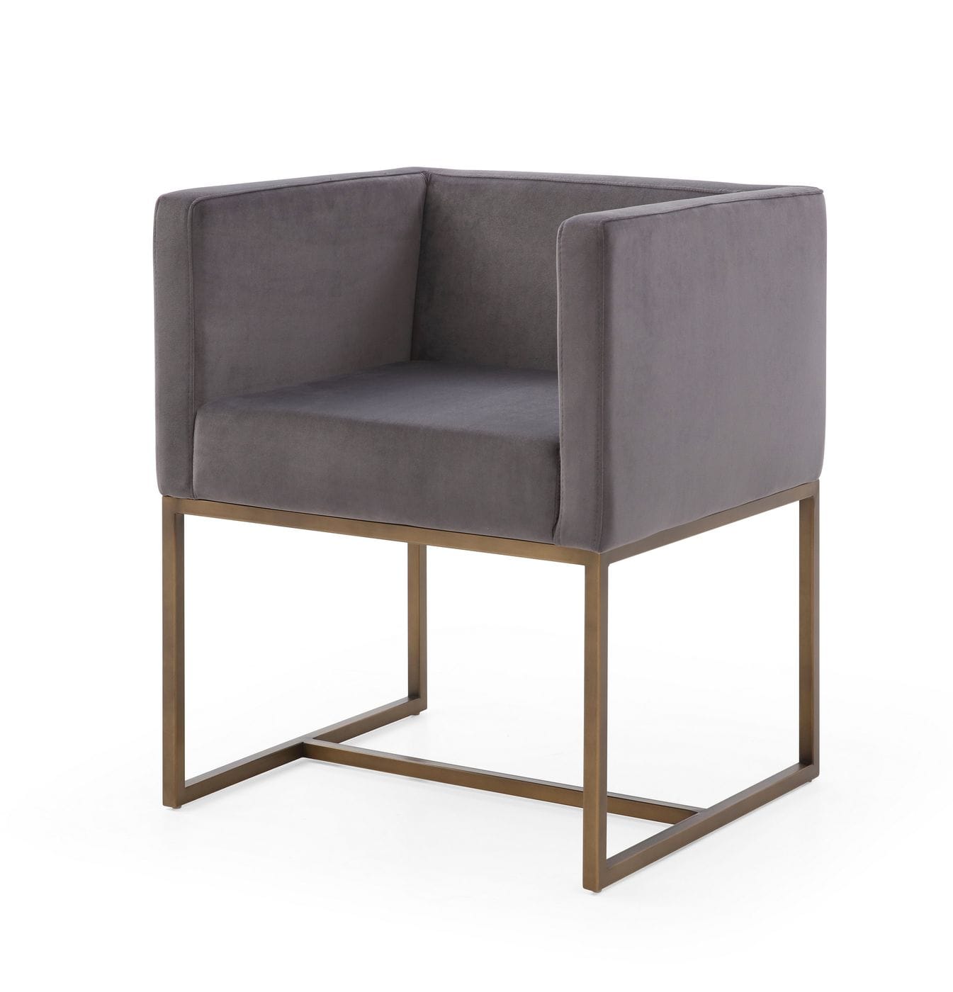 Modrest Marty - Modern Dark Grey & Copper Antique Brass Dining Chair-Dining Chair-VIG-Wall2Wall Furnishings