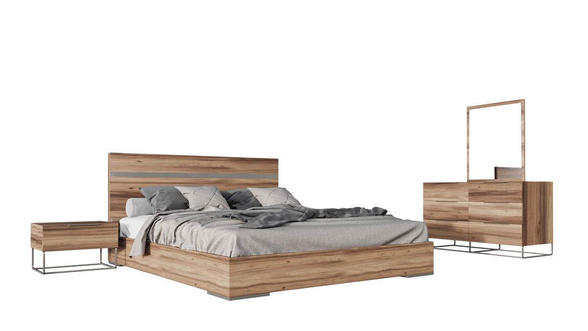 Nova Domus Lorenzo Italian Modern Light Oak Bed-Bed-VIG-Wall2Wall Furnishings