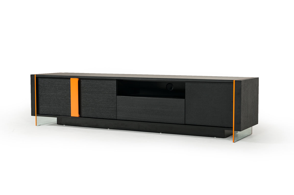 Modrest Vision - Modern Black Oak Floating TV Stand-TV Stand-VIG-Wall2Wall Furnishings