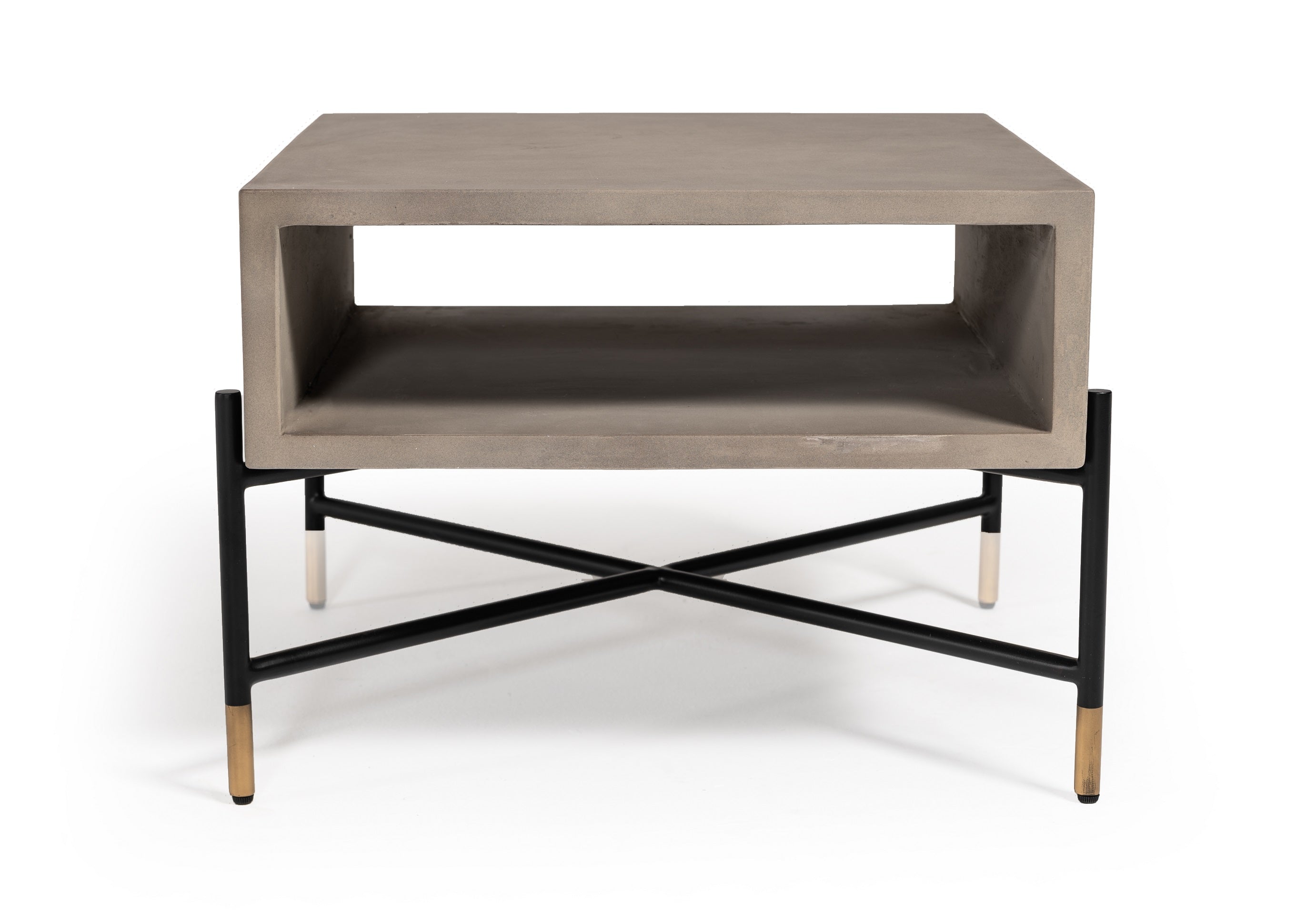 Modrest Walker Modern Concrete & Metal Coffee Table-Coffee Table-VIG-Wall2Wall Furnishings