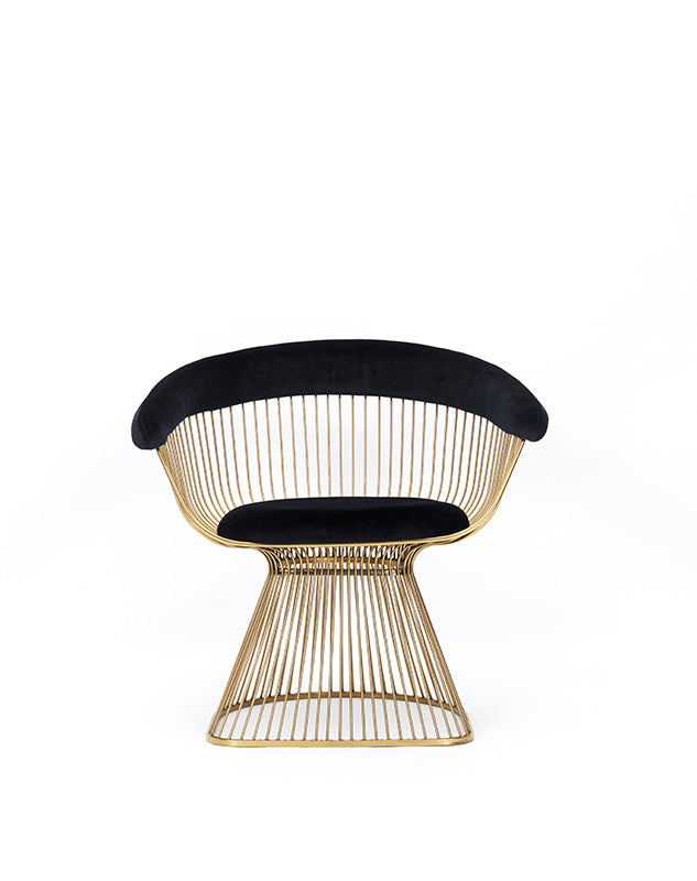 Modrest Chandler Black Velvet & Gold Dining Chair-Dining Chair-VIG-Wall2Wall Furnishings