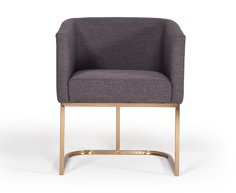 Modrest Yukon Modern Fabric Antique Brass Dining Chair-Dining Chair-VIG-Wall2Wall Furnishings