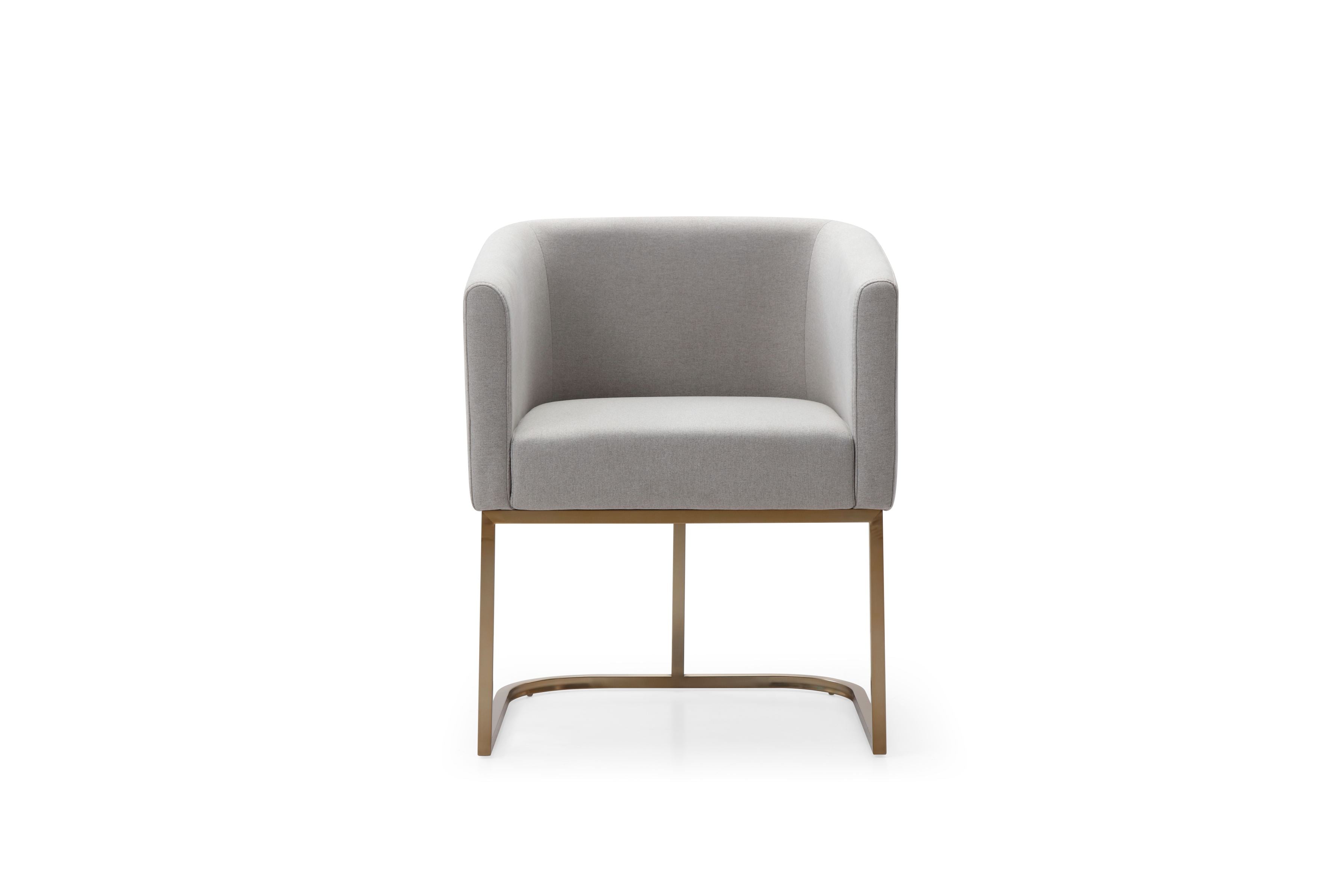 Modrest Yukon - Modern Light Grey Fabric + Antique Brass Dining Chair-Dining Chair-VIG-Wall2Wall Furnishings