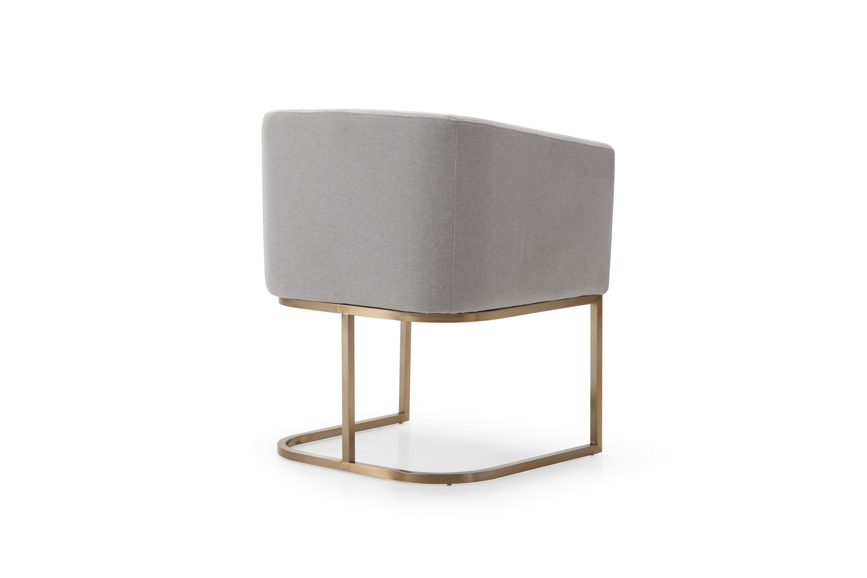 Modrest Yukon - Modern Light Grey Fabric + Antique Brass Dining Chair-Dining Chair-VIG-Wall2Wall Furnishings